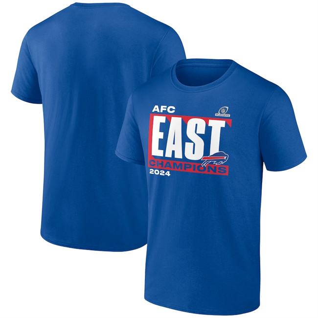 Men's Royal Buffalo Bills 2024 AFC East Division Champions Conquer T-Shirt